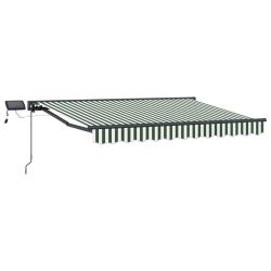 Cadre de store manuel avec LEDs Vert et blanc 3,5 x 2,5 m