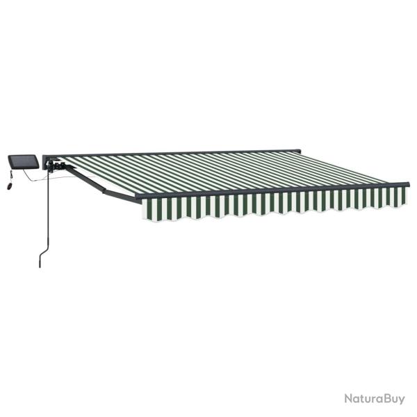 Cadre de store manuel avec LEDs Vert et blanc 3,5 x 2,5 m