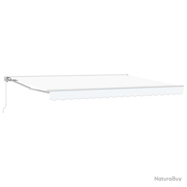 Auvent r�tractable manuel Blanc 4,5 � 3,5 m