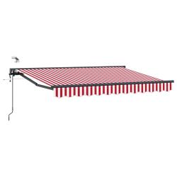 Auvent r&eacute;tractable &eacute;lectrique Rouge et Blanc 3 x 2,5 m