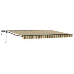 Cadre de store manuel avec LEDs Vert et jaune 4 &times; 3 m