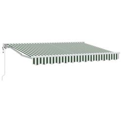 Auvent r&eacute;tractable &eacute;lectrique Vert et blanc 3,5 x 2,5 m