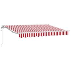 Auvent r&eacute;tractable &eacute;lectrique Rouge et Blanc 3 x 2,5 m