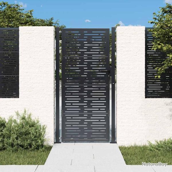Portail de jardin Anthracite 100x200 cm Acier Design carr�