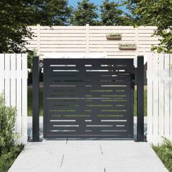 Portail de jardin Anthracite 100x75 cm Acier Design carr&eacute;