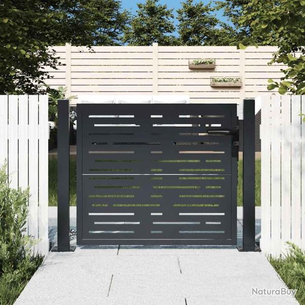 Portail de jardin Anthracite 100x75 cm Acier Design carr�