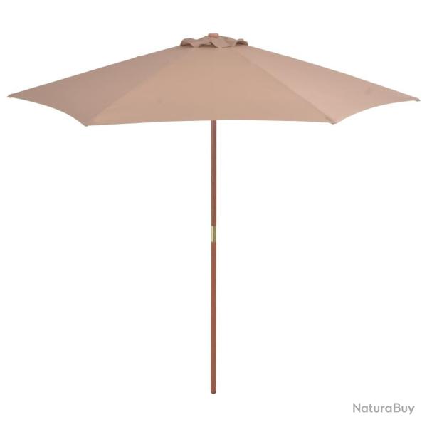 Parasol d'ext�rieur avec m�t en bois 270 cm taupe