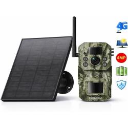 PRO Cam&eacute;ra Chasse 4G Solaire 4MP PIR Vision Nocturne IP66 Mobile