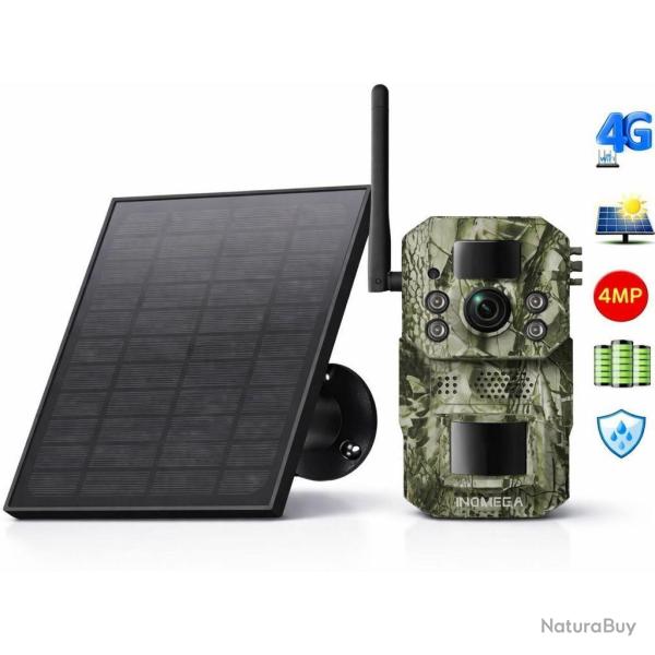 PRO Cam�ra Chasse 4G Solaire 4MP PIR Vision Nocturne IP66 Mobile