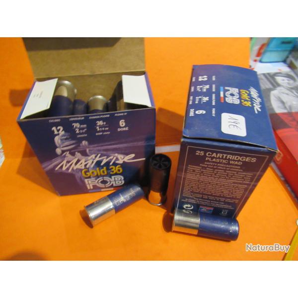 1 BOITE DE 25 c artouches FOB MAITRISE GOLD 36 cal 12/70  N� 6