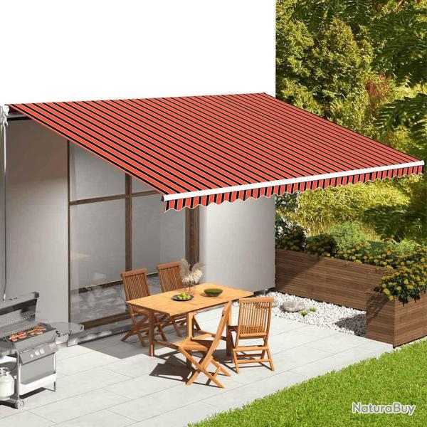 Tissu de remplacement pour auvent Orange et marron 6x3,5 m