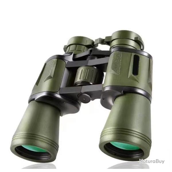 Jumelles 20X50 BAK4 FMC Puissant Grossissement 50 mm Kaki Observation Nature