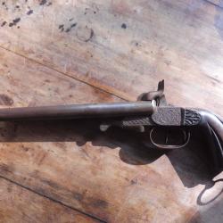 pistolet type lefaucheux 2 canons calibre 12 mm a broches poudre noire