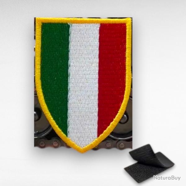 ECUSSON DRAPEAU ITALIE BRODE SCRATCH VELCRO 4.5CM X 6.5CM ARMEE MILITARIA PATCH
