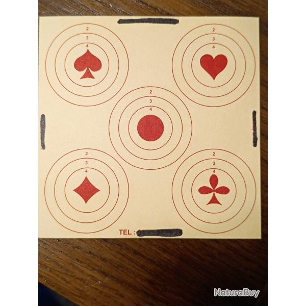 100 CIBLES  "AS"  EN CARTONNETTE POUR TIR FORAIN 14 X 14