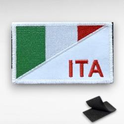 ECUSSON DRAPEAU ITALIE ITA BRODE SCRATCH VELCRO 8CM X 5CM ARMEE MILITARIA PATCH
