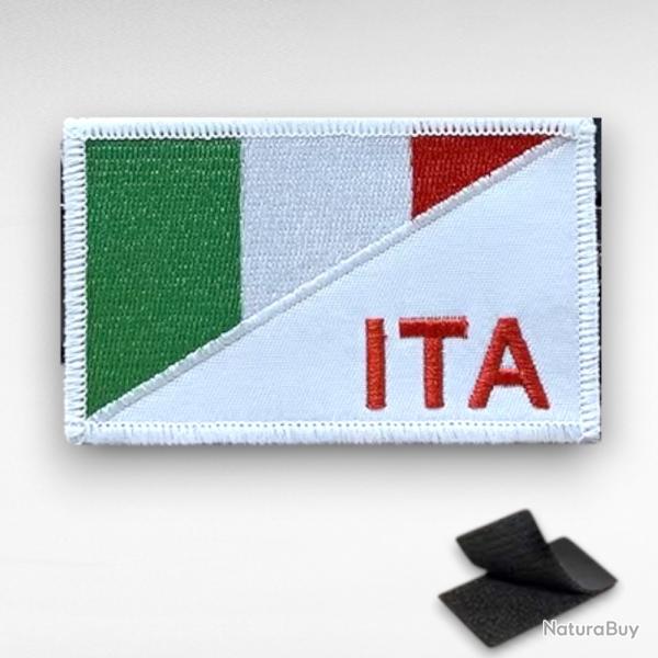 ECUSSON DRAPEAU ITALIE ITA BRODE SCRATCH VELCRO 8CM X 5CM ARMEE MILITARIA PATCH