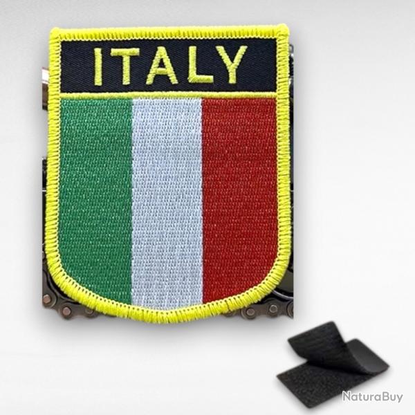 ECUSSON ITALIA DRAPEAU ITALIE BRODE SCRATCH VELCRO 7CM X 8CM MILITARIA PATCH