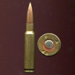 7.62 x 49 Exp&eacute;rimental Pr&eacute;-NATO - RARE - marquage Frankford Arsenal 1948 : F A 48