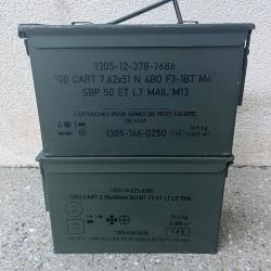 Lot de deux caisses &agrave; munitions vides