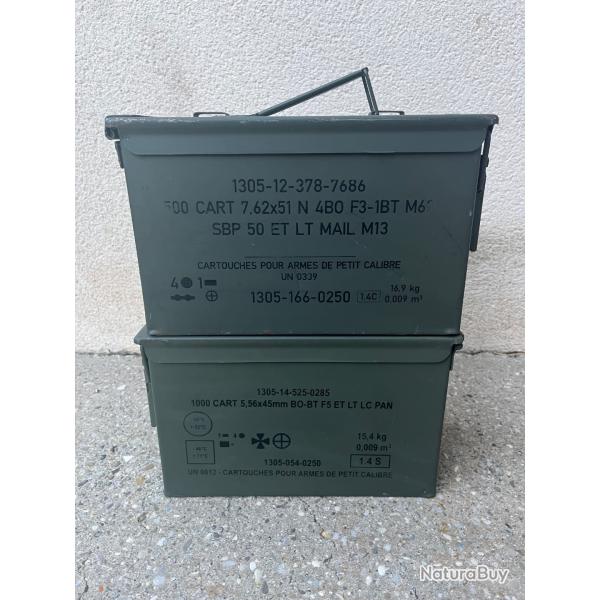 Lot de deux caisses � munitions vides