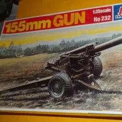MAQUETTE ITALERI 232 Maquette 1/35 Obusier de 155 mm Gun ,  ETAT NEUF VOIR PHOTOS .POUR TOUT RENSEIG