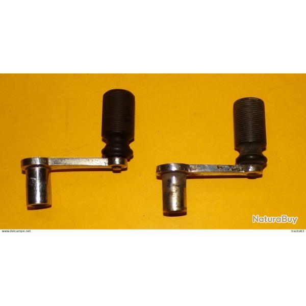 TELEPHONE EN BOIS : OUTILS LOT DE 2 MANIVELLES PIECES DETACHEES DE TELEPHONE EN BOIS MODELE 1910�, P