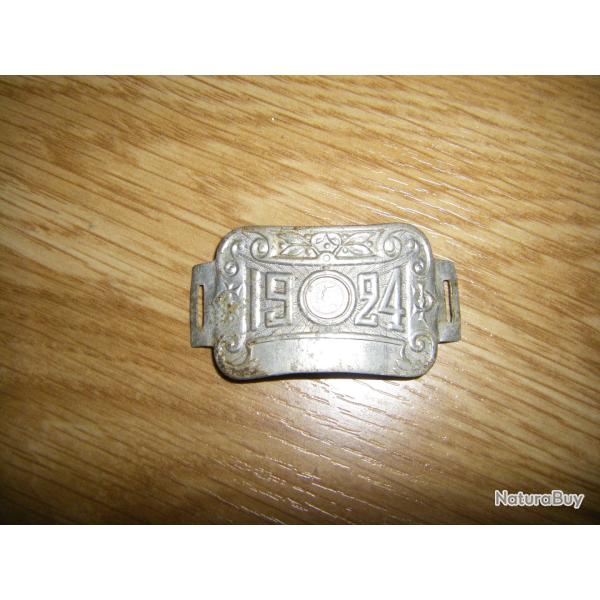 Plaque fiscale v�lo 1924