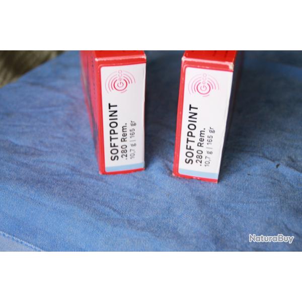 vend deux boites balles sof point 280 REM