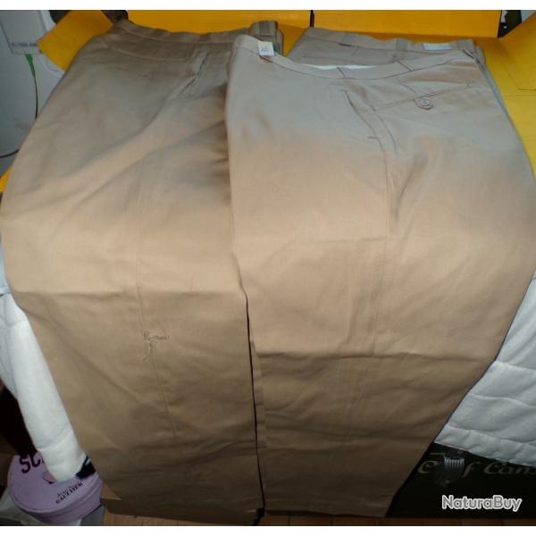 ARMEE AMERICAINE U.S : LOT DE 3 PANTALONS DE SORTIE MILITAIRE DE COULEUR BEIGE , 2  TAILLES 34 ET 1