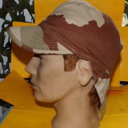 CASQUETTE CAMOUFLAGE SABLE AVEC NUQUIERE CAMOUFLEE , TYPE BIGEARD , TAILLE FRANCAISE 56 , FABRICATIO