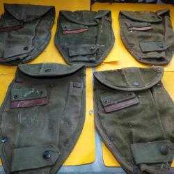ARMEE AMERICAINE U.S : LOT DE 5 ETUIS ABIMES DE PELLE MILITAIRE POUR RECUPERATION DE PIECES ,   ETAT
