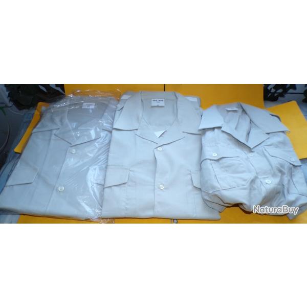 LOT DE 3 CHEMISES TERRE DE FRANCE DE SORTIE, 3 MANCHES COURTES DE L'ARMEE DE TERRE DE L'ARMEE FRANCA