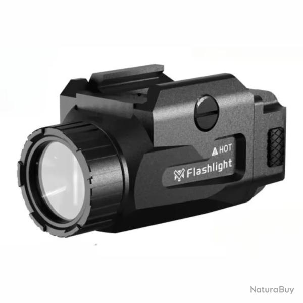 Eclairage Tactique LED 800 Lumens USB-C Fixation Rapide Rail 20 mm Tir Loisir