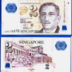Singapour 2 Dollars 2005 Billet Polymere Education