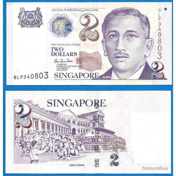 Singapour 2 Dollars 1999 Billet Papier Education