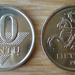 Lituanie 10 Centu 1998 Neuve Europe Centrale Lion Animal Piece