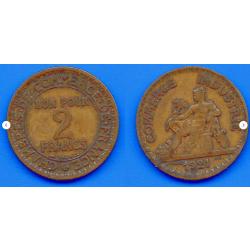 France 2 Francs 1921 Chambre des Commerces Franc Cent
