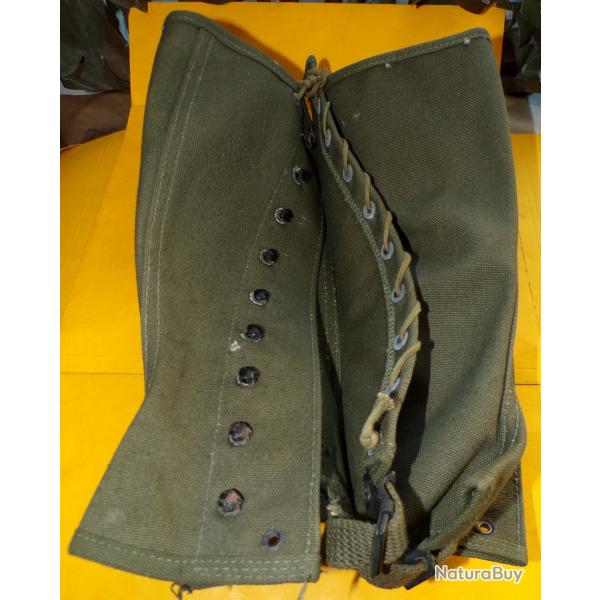 ARMEE AMERICAINE U.S : PAIRE DE GUETRES  DE L'ARMEE AMERICAINE MODELE 1938 WWII , COULEUR KAKI TAILL
