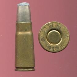 6.5 mm Bergmann nA avec gorge Mle 1896 - RARE - marquage : DWM K 413A K - balle 1/2 B