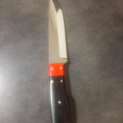 Superbe couteau  Gerard Masse MG , manche micarta Lame poli miroir , tranchant rasoir !!