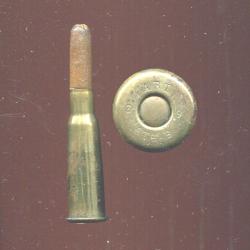 8 mm Lebel &agrave; blanc Mle 1892 - RARE &eacute;tui ART Tarbes 1890  - balle papier paille verni