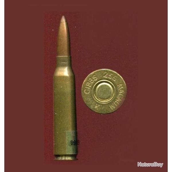 .256 Gibbs Magnum - RARE - marquage : GIBBS 256 MAGNUM K - balle en 2 parties