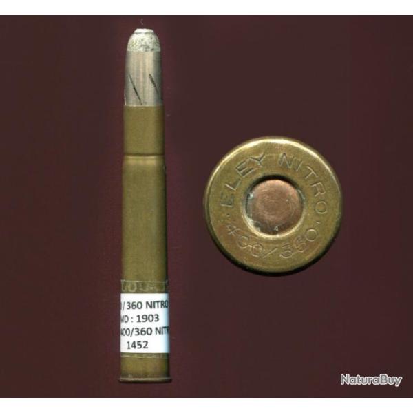 .400/360 NITRO - RARE - balle FRASER pr�fendue - marquage : ELEY NITRO 400/360