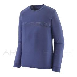 Tee shirt PATAGONIA Cap Cool Merino Blend Graphic Shirt Strata Stripe Solstice Purple XS