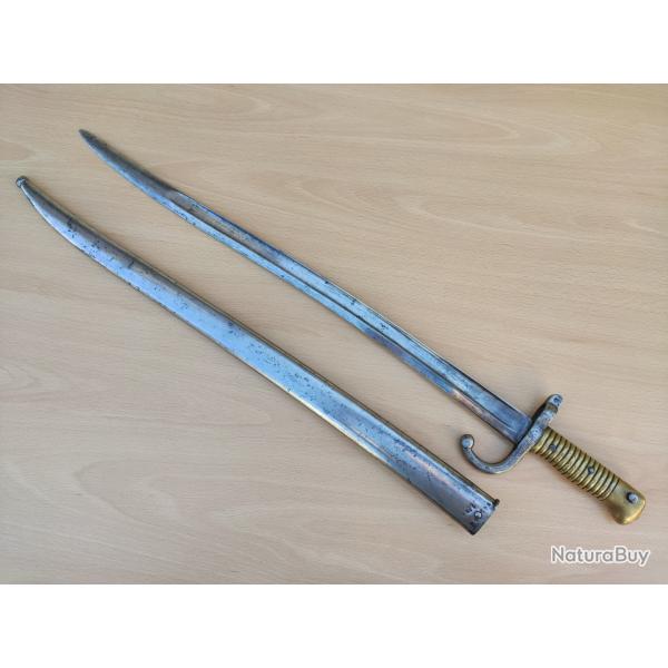 Sabre ba�onnette 1866 pour fusil Chassepot guerre 1870 ww1 France prise allemande Prusse