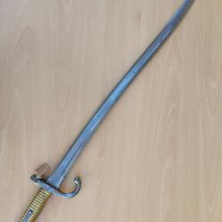 Sabre ba&iuml;onnette 1866 pour fusil Chassepot guerre 1870 ww1 n2