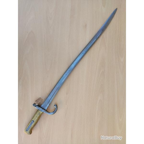 Sabre ba�onnette 1866 pour fusil Chassepot guerre 1870 ww1 n2