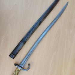 Sabre ba&iuml;onnette 1866 pour fusil Chassepot guerre 1870 ww1 n3 m&ecirc;me num&eacute;ro