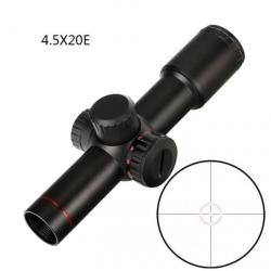 Lunette de tir compact 4.5x20E avec r&eacute;ticule lumineux et colliers de 11 ou 22 mm aux choix